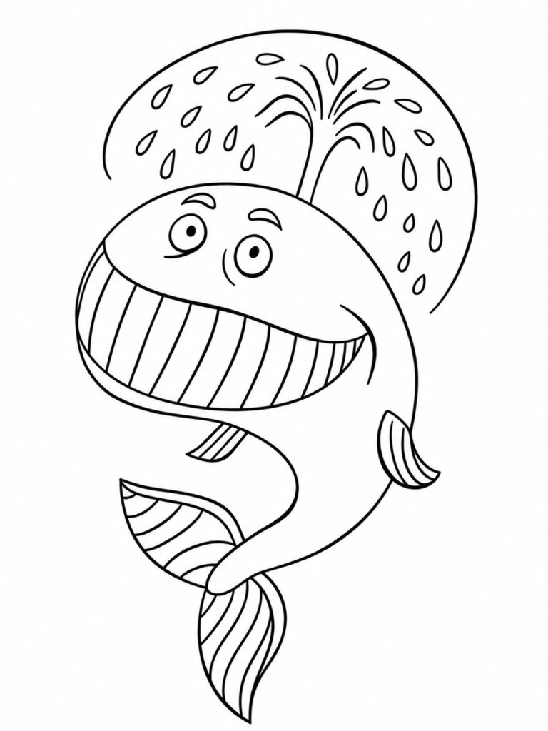 Coloriage baleine rigolote