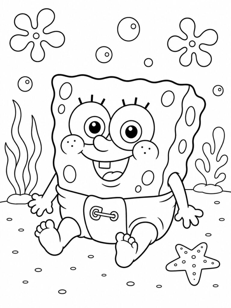 Bébé Bob l'éponge Coloriage bébé Bob l'éponge