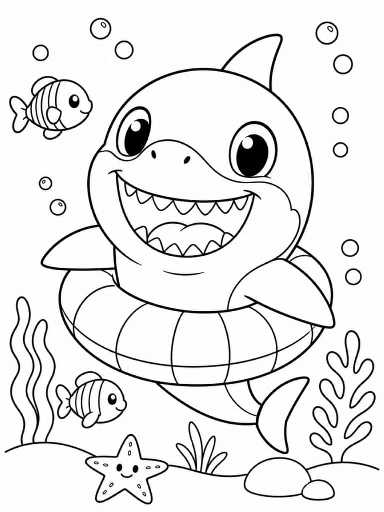 Bébé requin Coloriage bébé requin