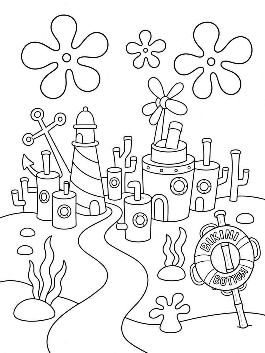 Coloriage Bikini Bottom