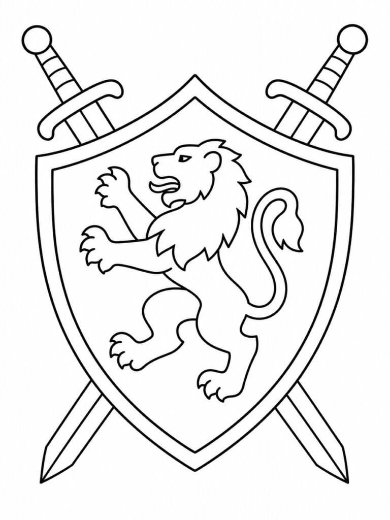 Coloriage blason de chevalier