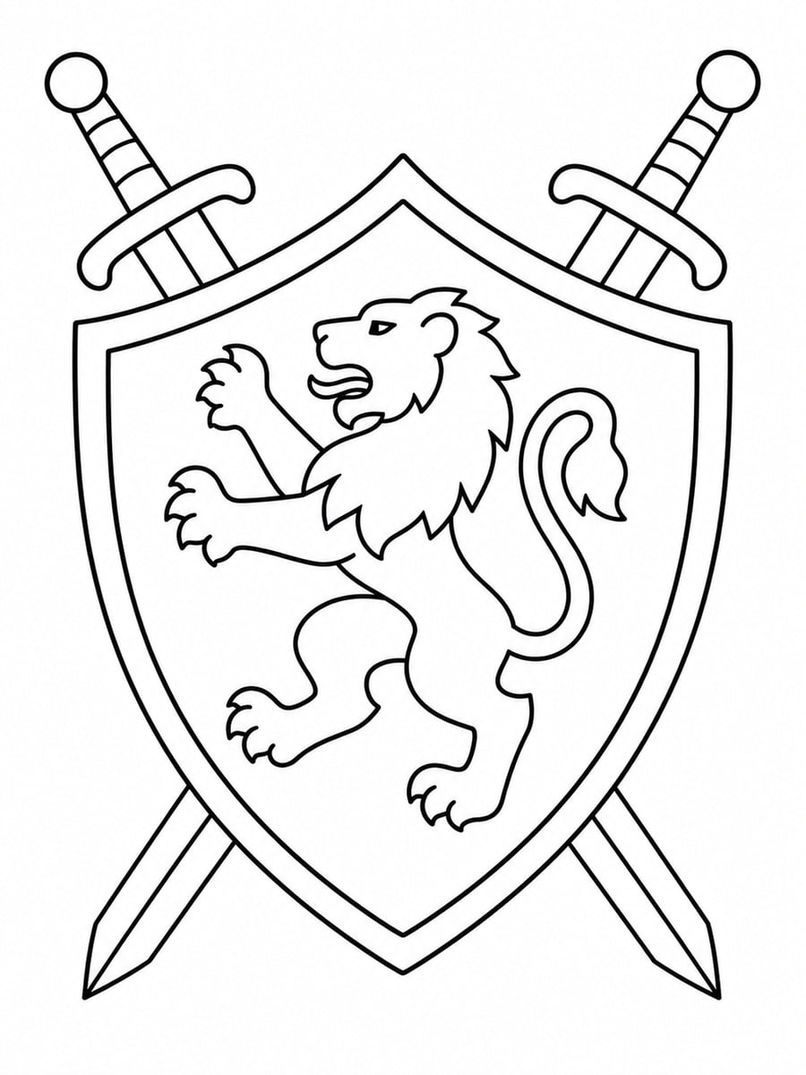 Coloriage blason de chevalier