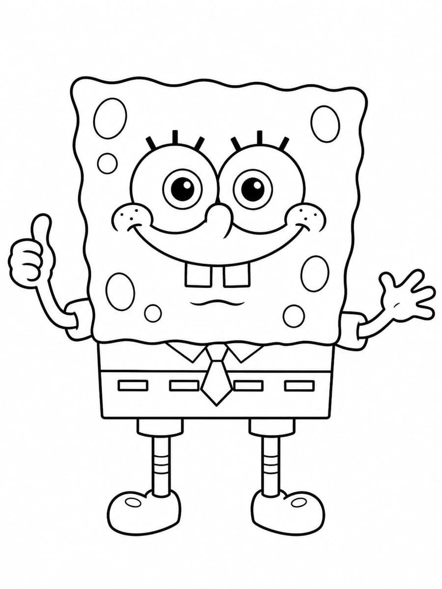 Coloriage Bob l'éponge en entier
