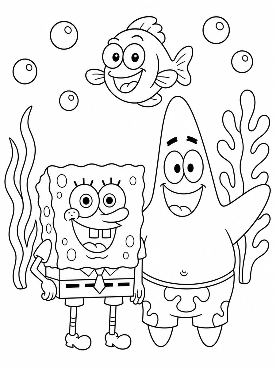 Coloriage Bob l'éponge et Patrick