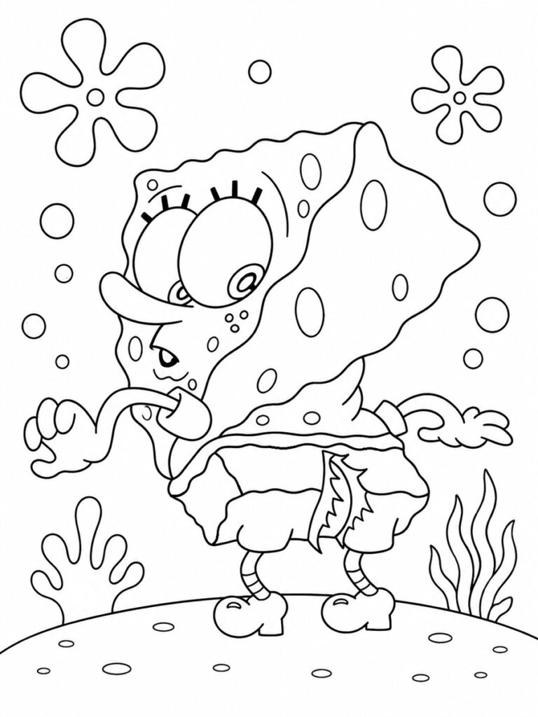 Bob l'éponge rigolo Coloriage Bob l'éponge rigolo