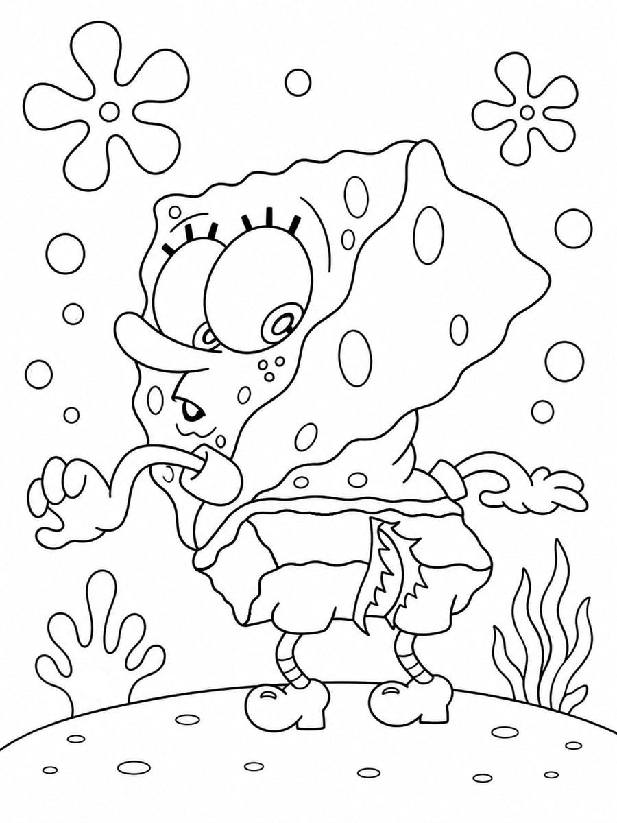 Coloriage Bob l'éponge rigolo