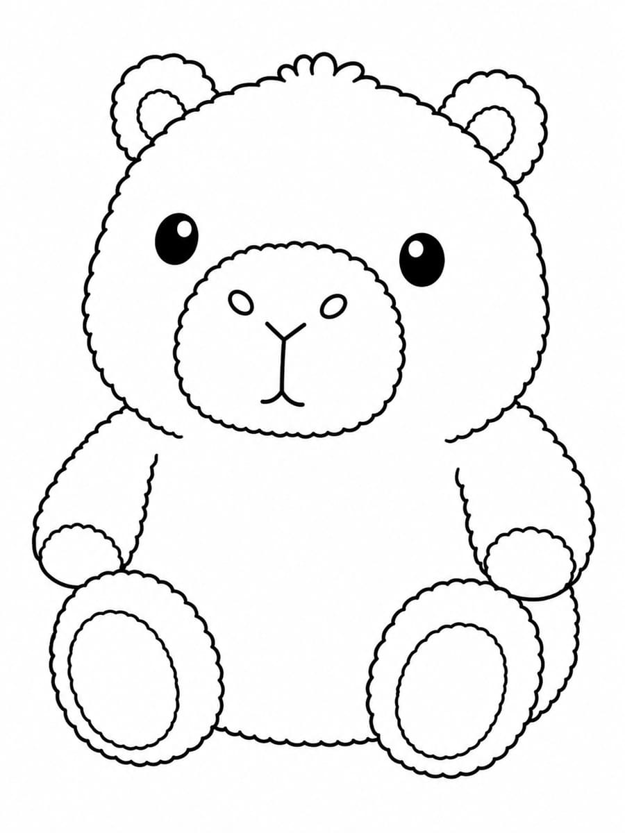 Coloriage capybara peluche