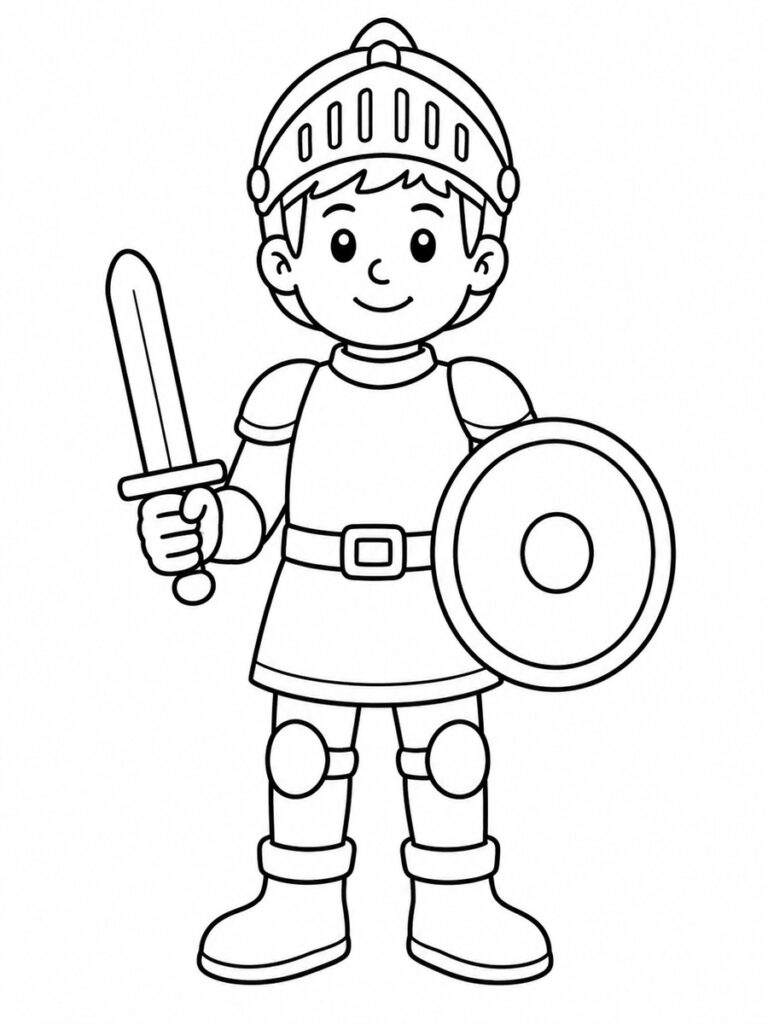 Coloriage chevalier facile