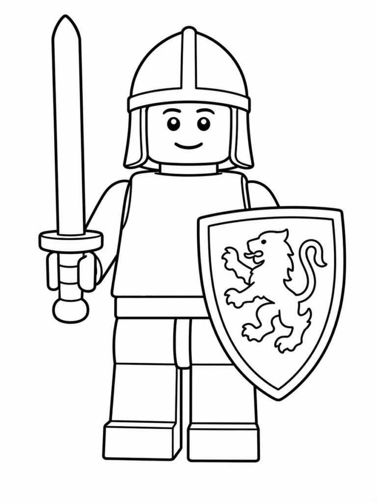 Coloriage chevalier LEGO