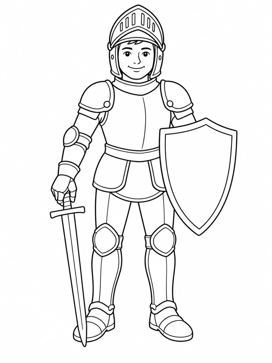 Coloriage chevalier réaliste