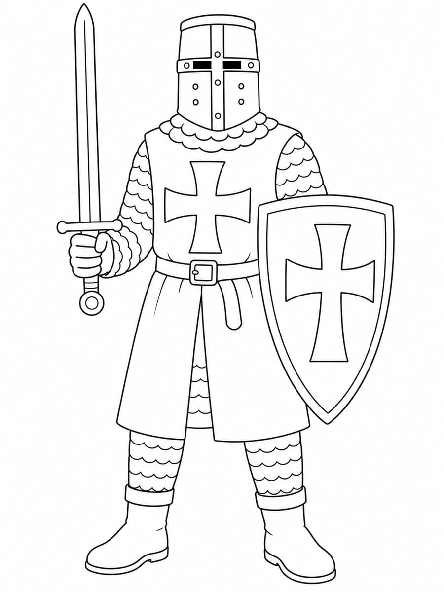 Coloriage chevalier templier
