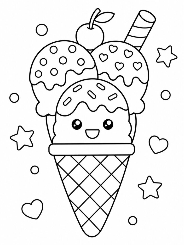 Coloriage crème glacée