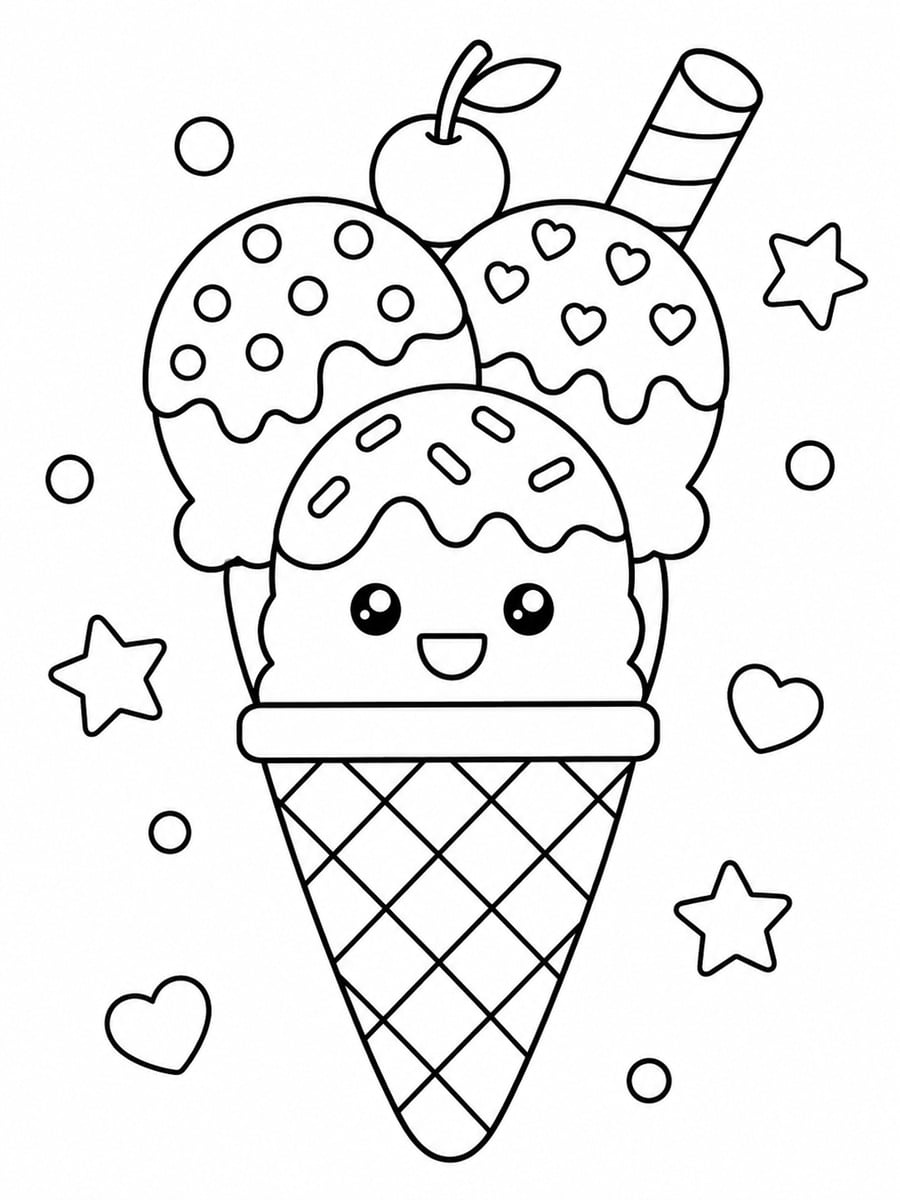 Coloriage crème glacée