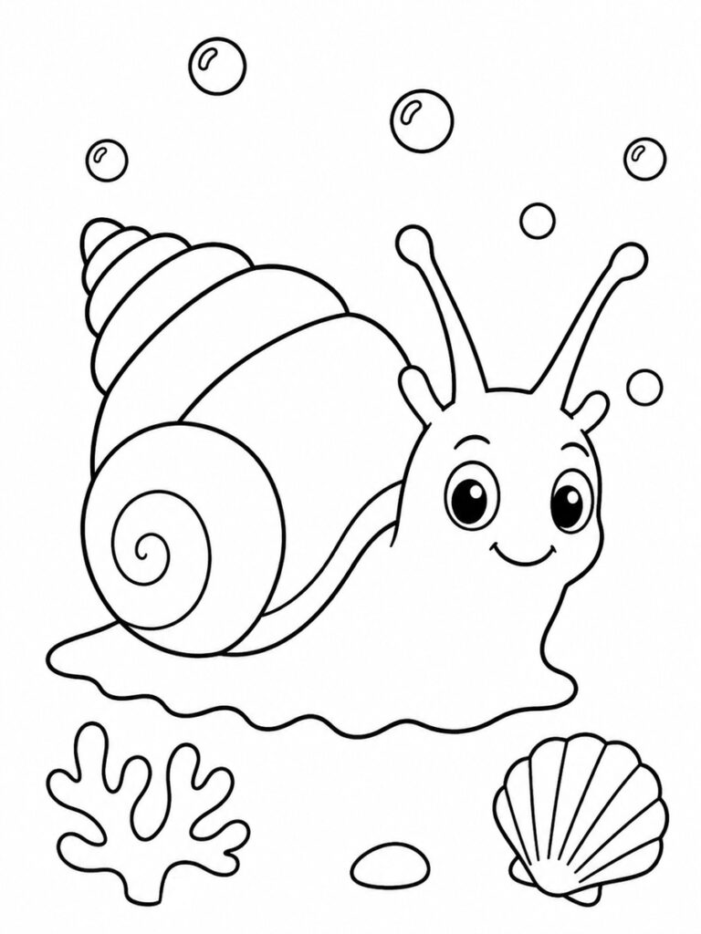 Coloriage escargot de mer