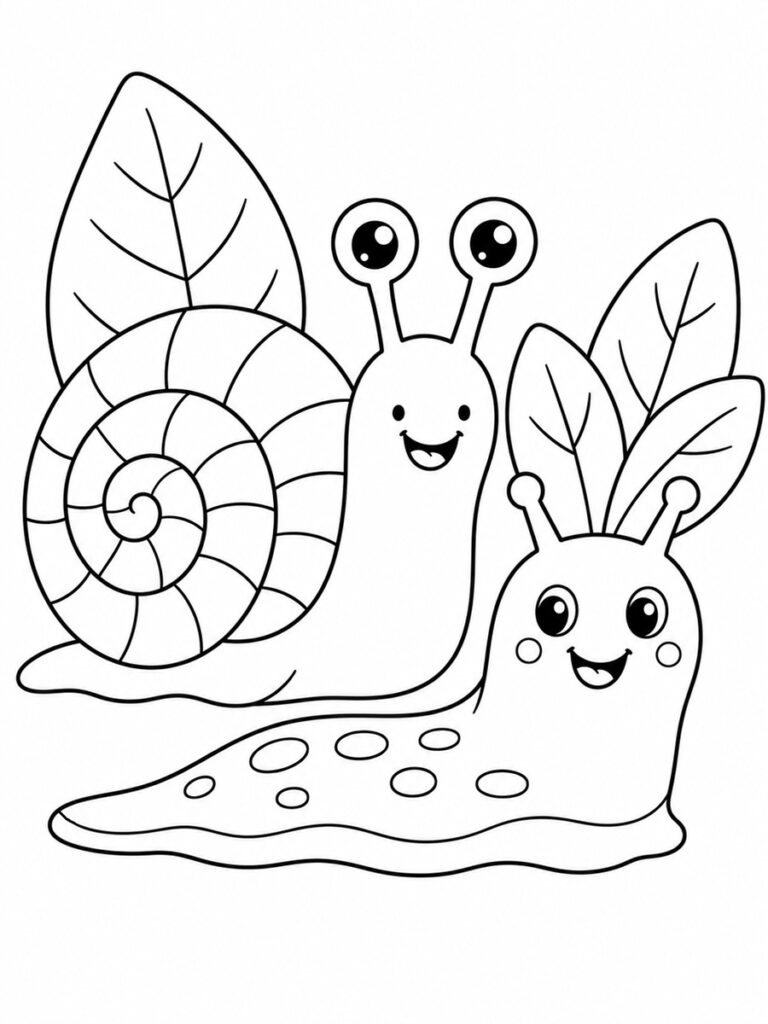 Escargot et limace Coloriage escargot et limace