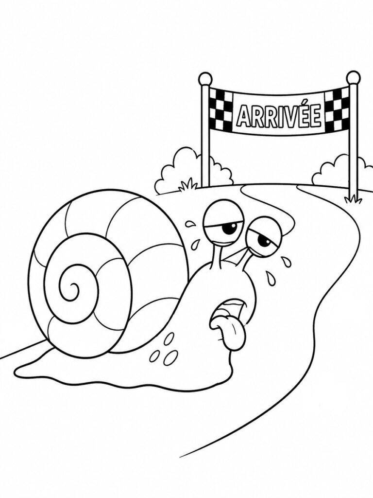Escargot fatigué Coloriage escargot fatigué