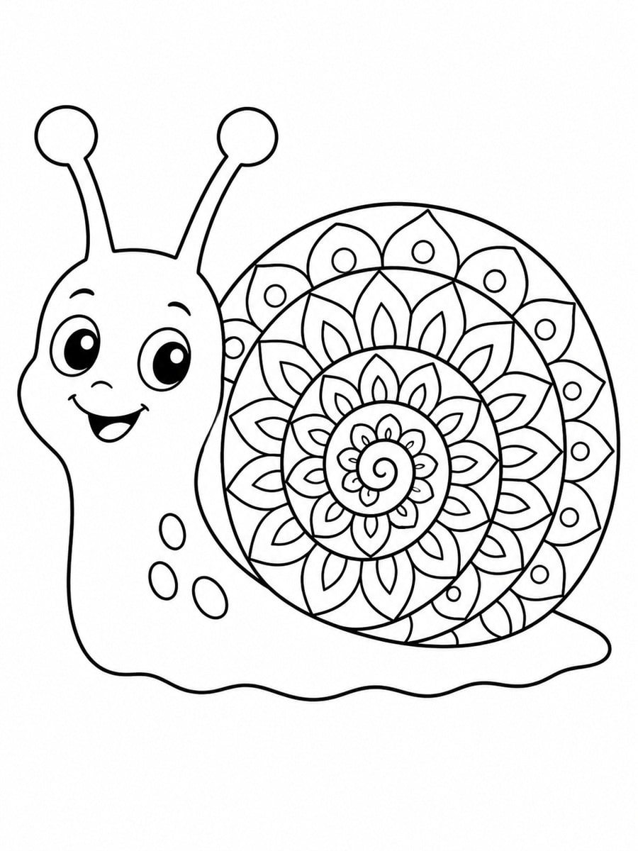 Coloriage escargot mandala