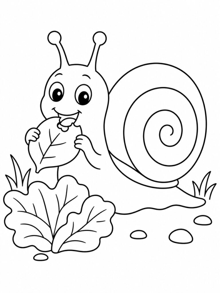 Escargot qui mange Coloriage escargot qui mange
