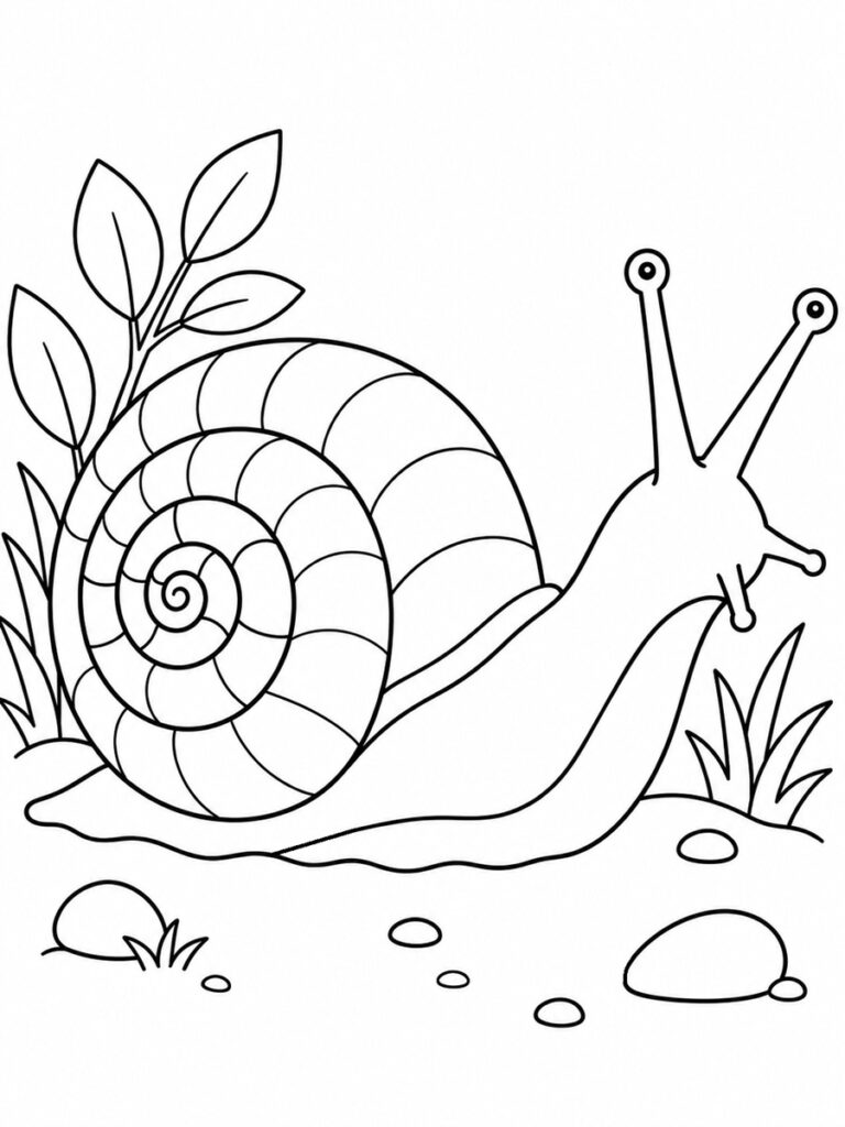 Escargot réaliste Coloriage escargot réaliste