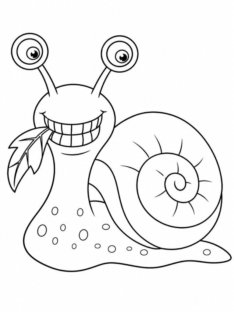 Escargot rigolo Coloriage escargot