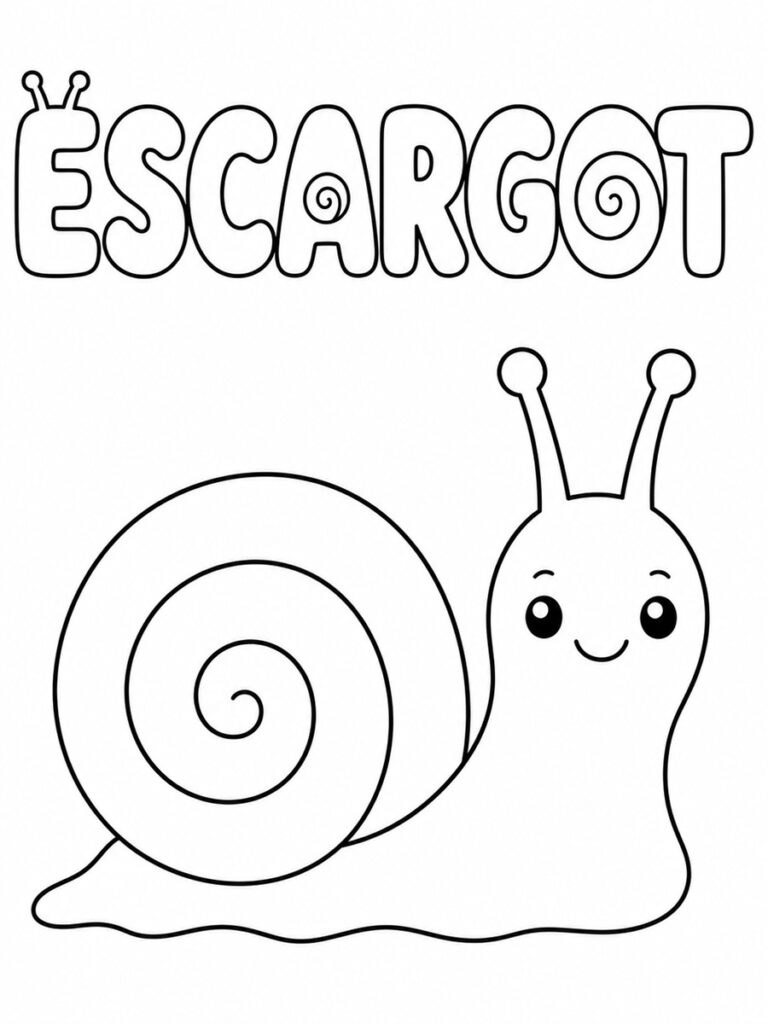 Escargot simple Coloriage escargot simple