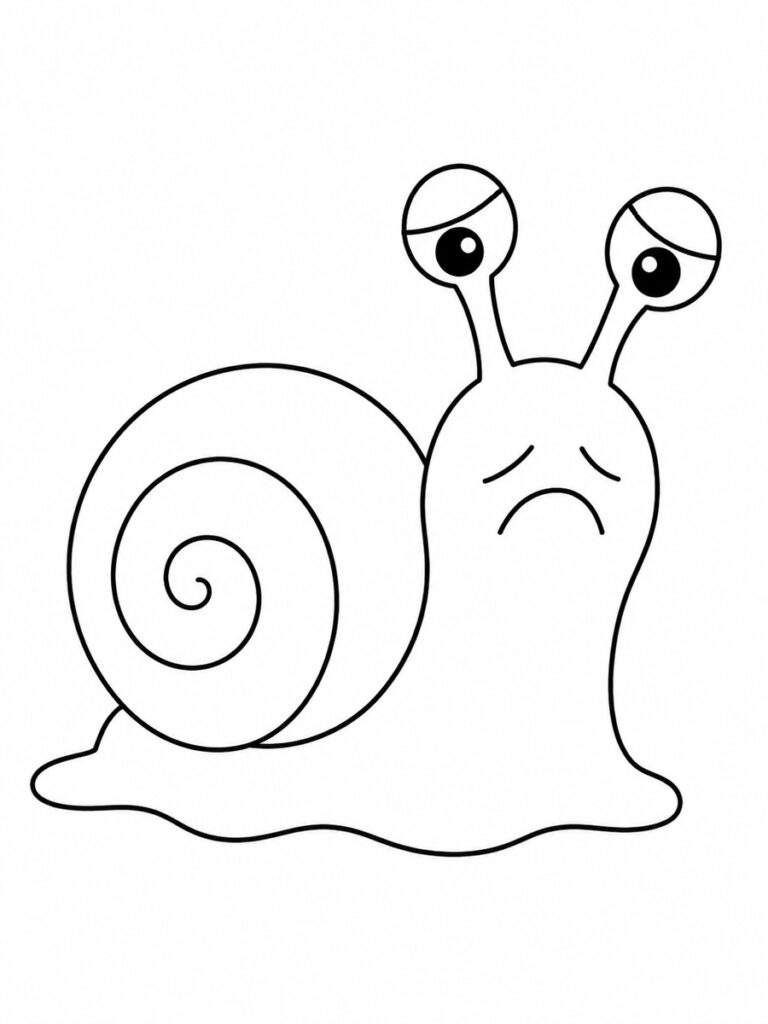 Escargot triste Coloriage escargot triste