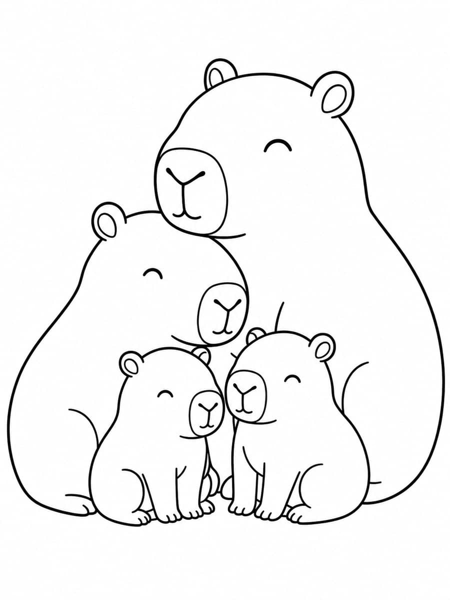 Coloriage capybara