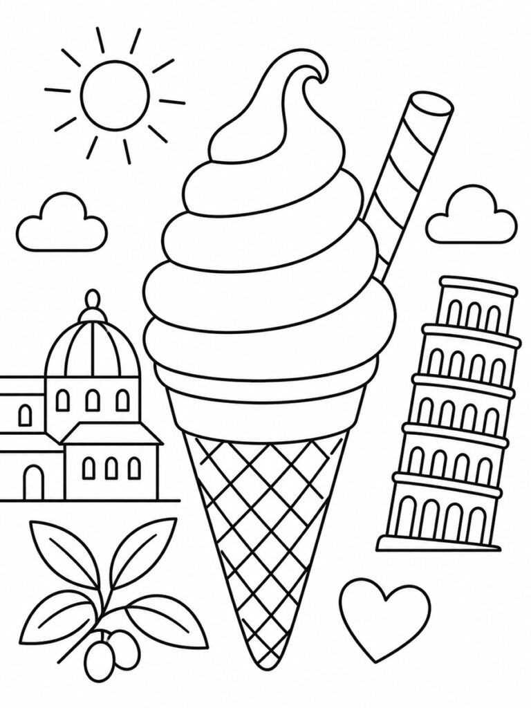 Coloriage glace à l'italienne