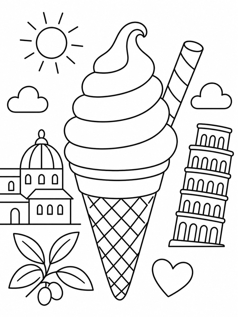 Coloriage glace à l'italienne
