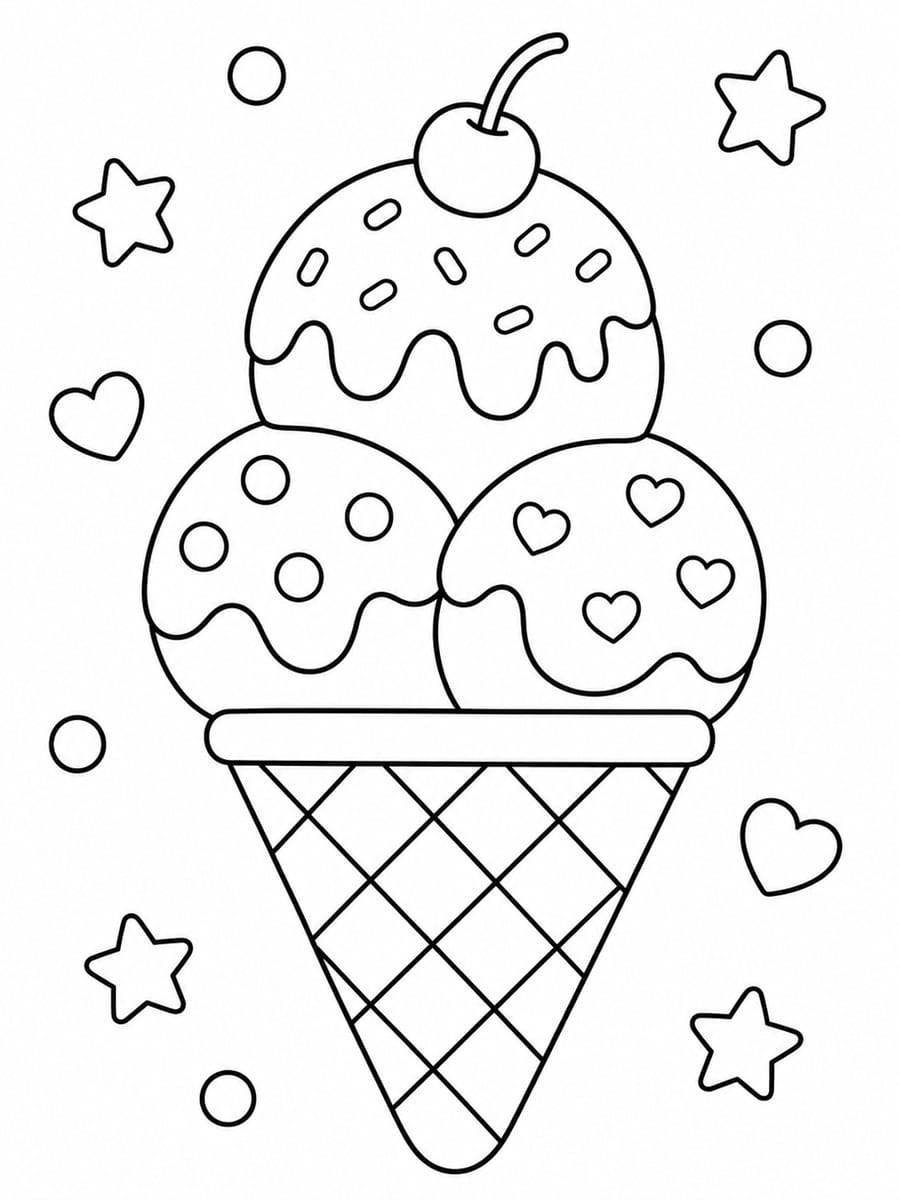 Coloriage glace cornet