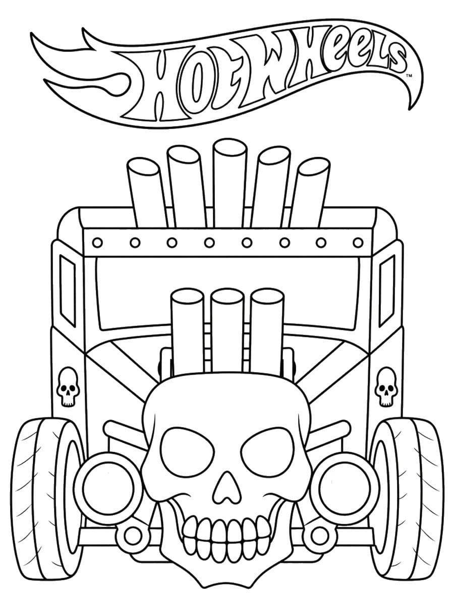 Coloriage Hot Wheels Bone Shaker