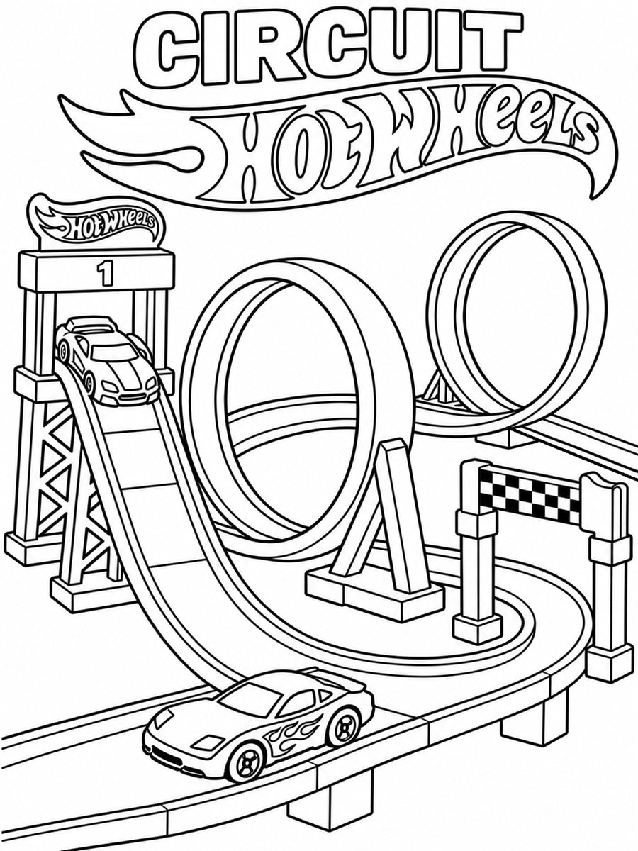 Coloriage Hot Wheels circuit