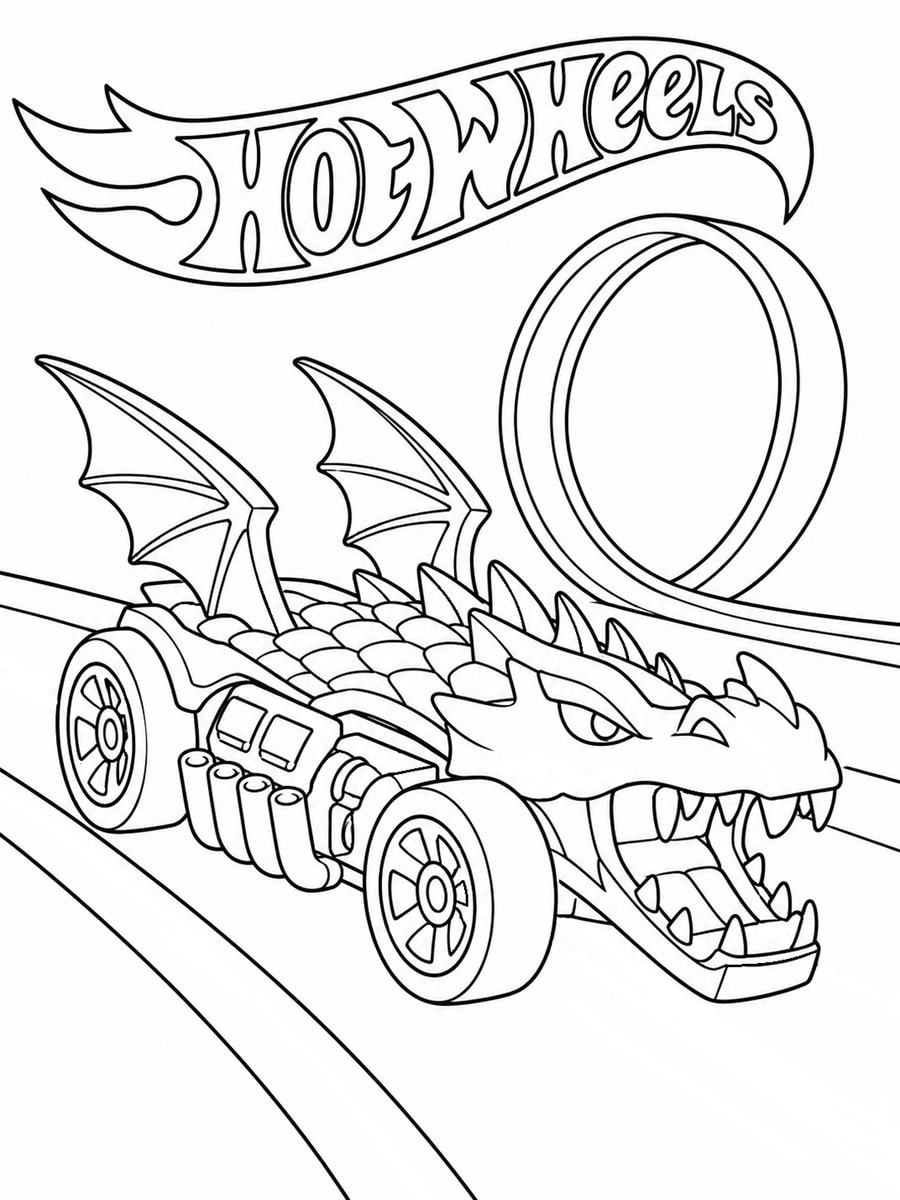 Coloriage Hot Wheels Dragon Blaster