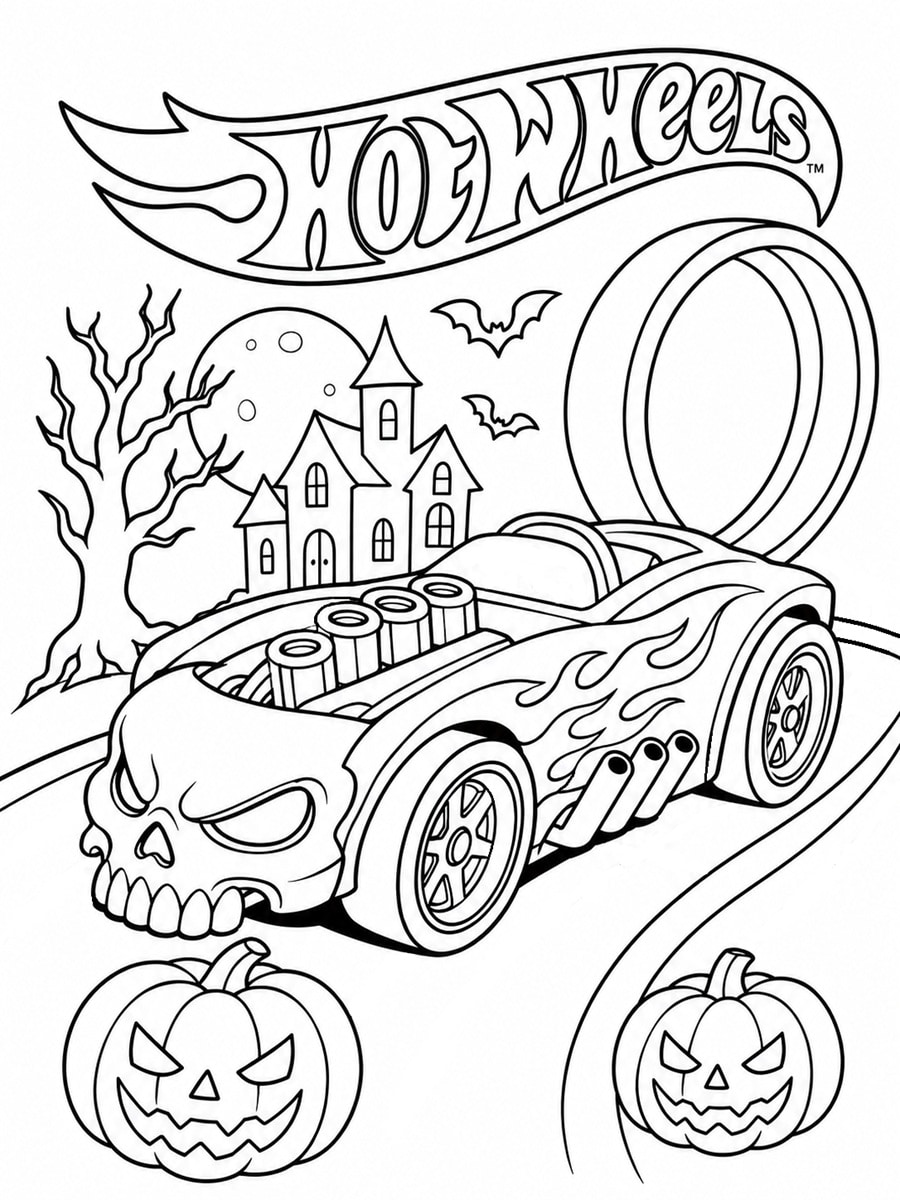 Coloriage Hot Wheels Halloween