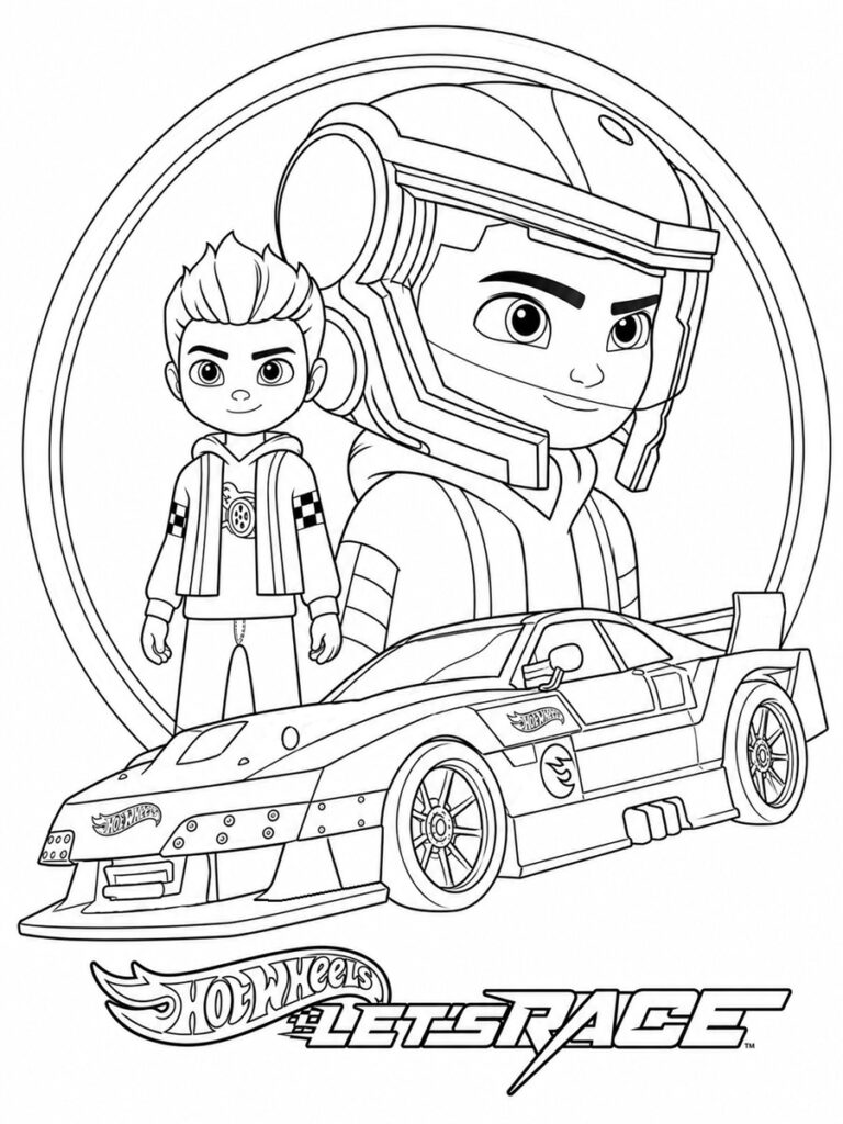 Coloriage Hot Wheels Let's Race