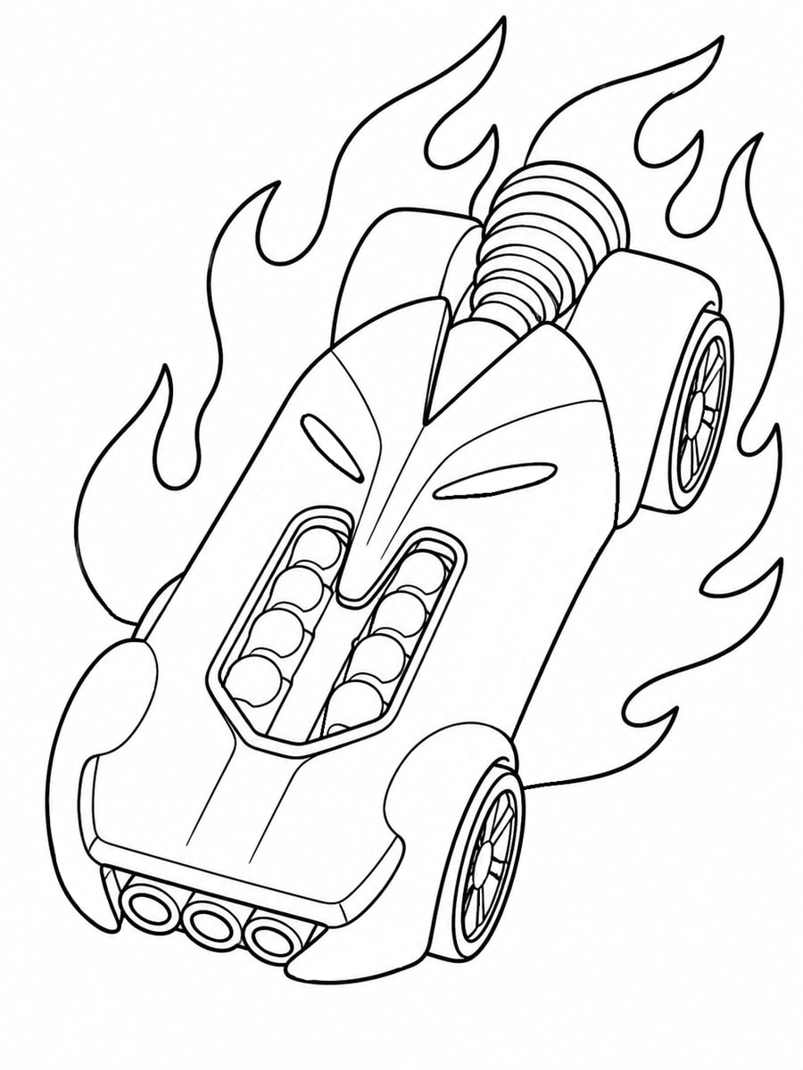 Coloriage Hot Wheels Rocket Fire