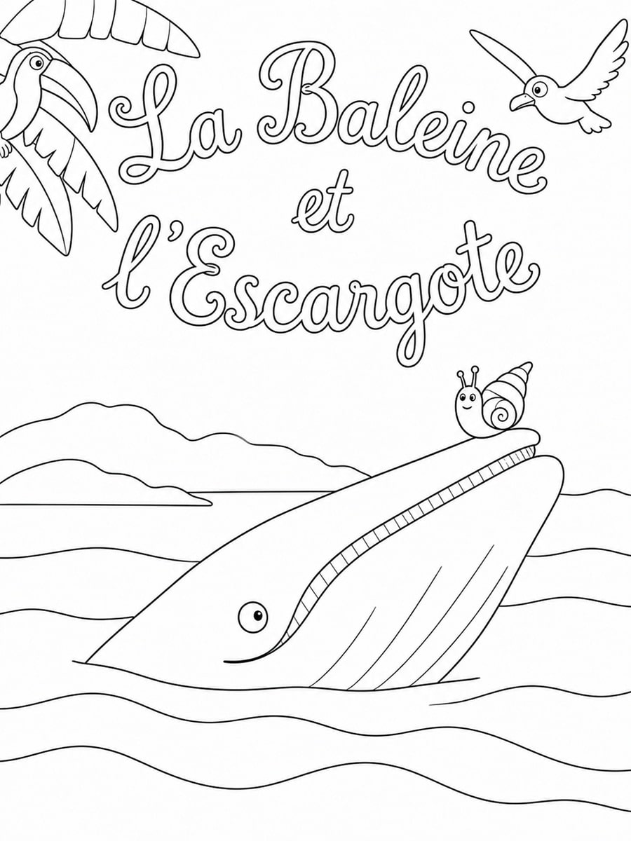 Coloriage la baleine et l'escargote
