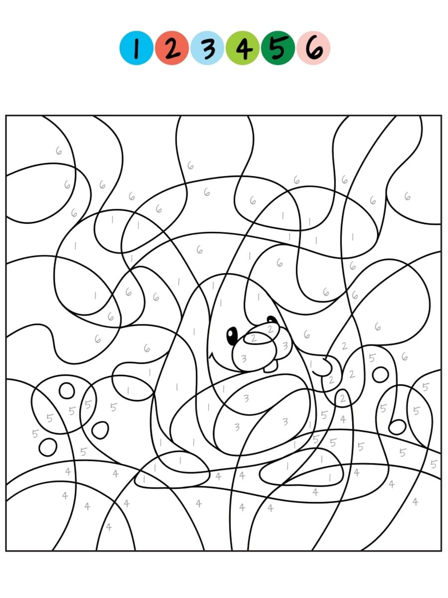 Coloriage magique lapin