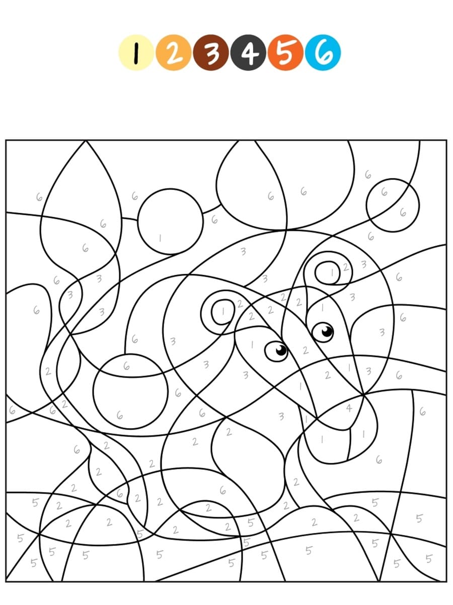 Coloriage magique lion