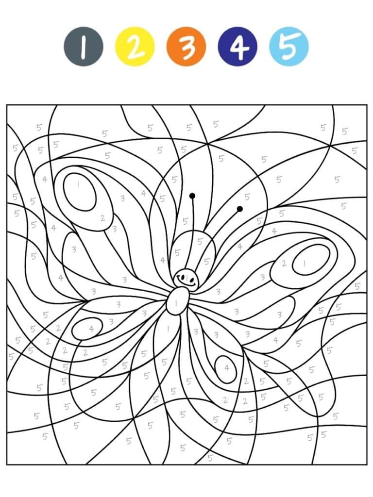 Papillon magique Coloriage magique papillon