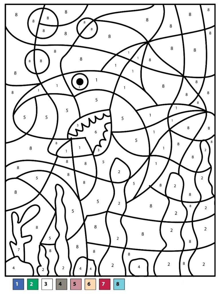 Coloriage magique requin