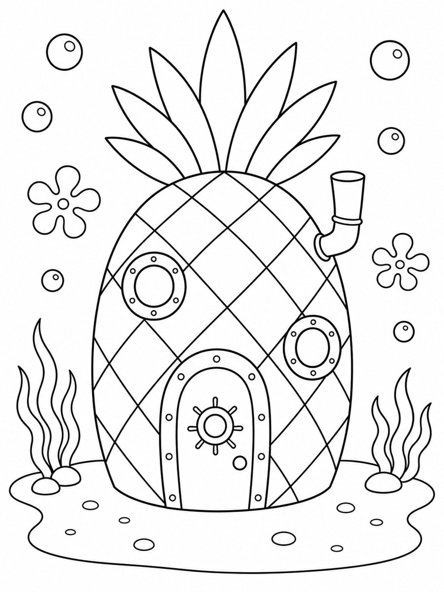 Coloriage maison Bob l'Éponge