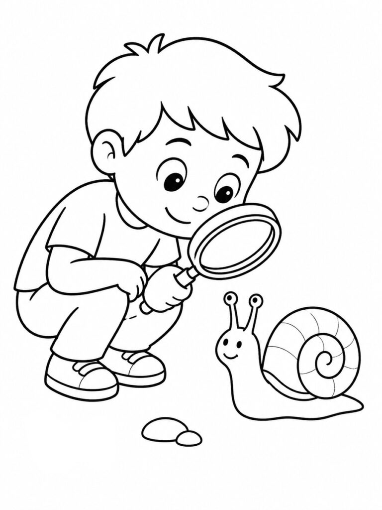 Observation escargot Coloriage observation escargot