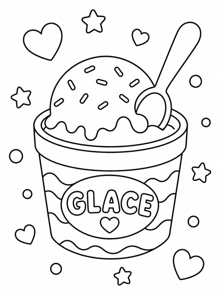 Coloriage pot de glace