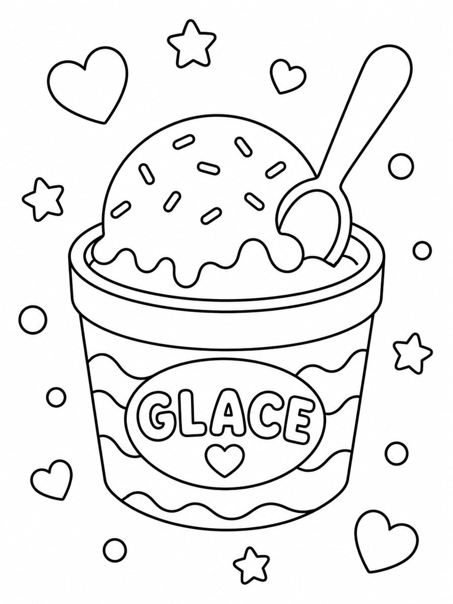 Coloriage pot de glace