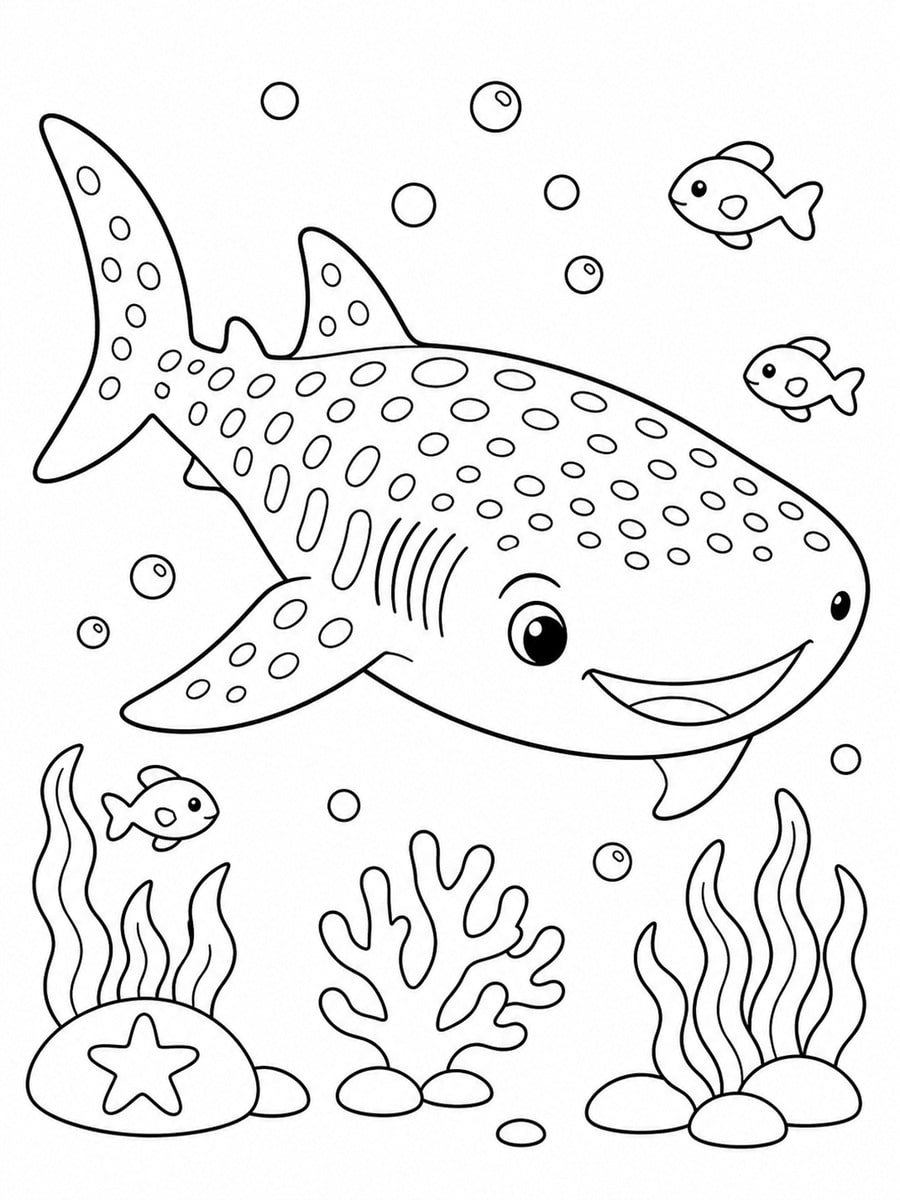 Coloriage requin baleine