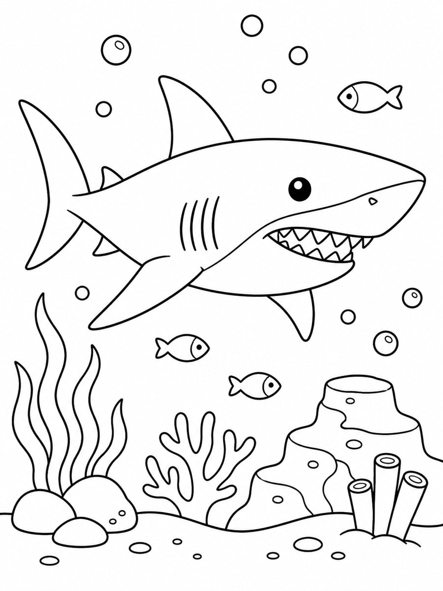Coloriage requin blanc