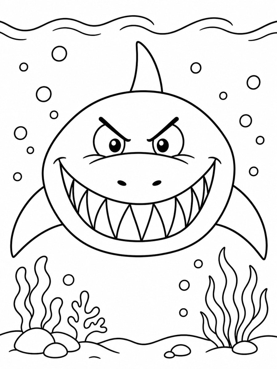 Coloriage requin de face