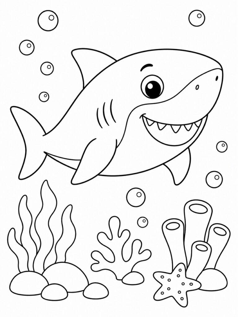 Coloriage requin gentil