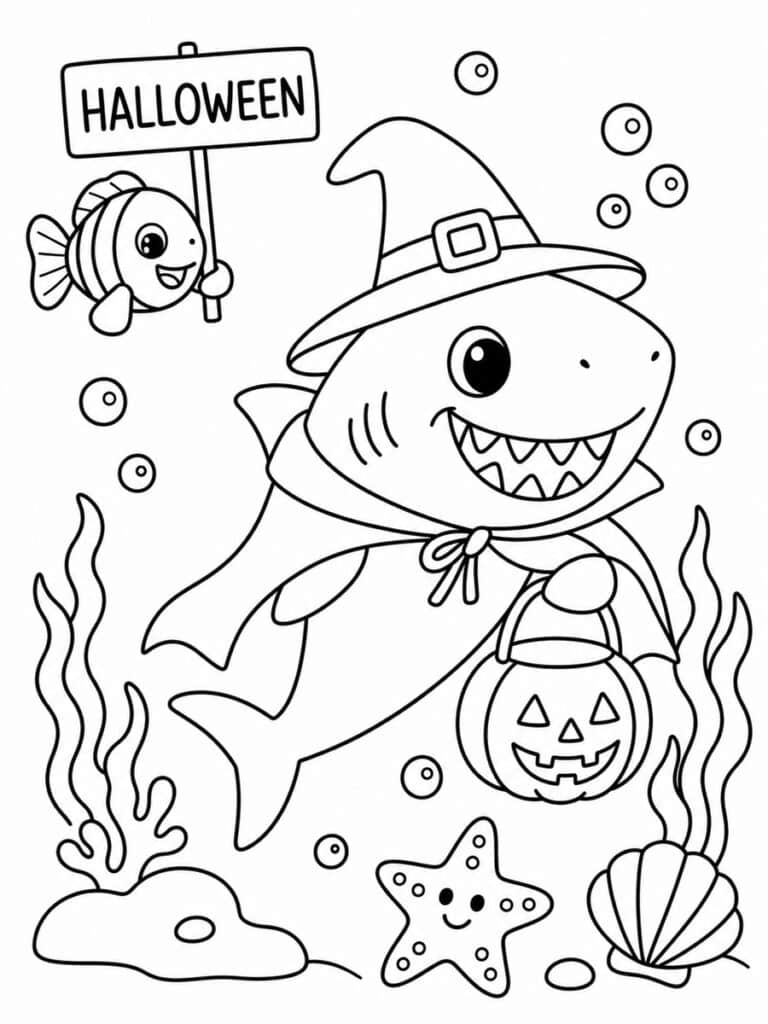 Requin Halloween Coloriage requin Halloween